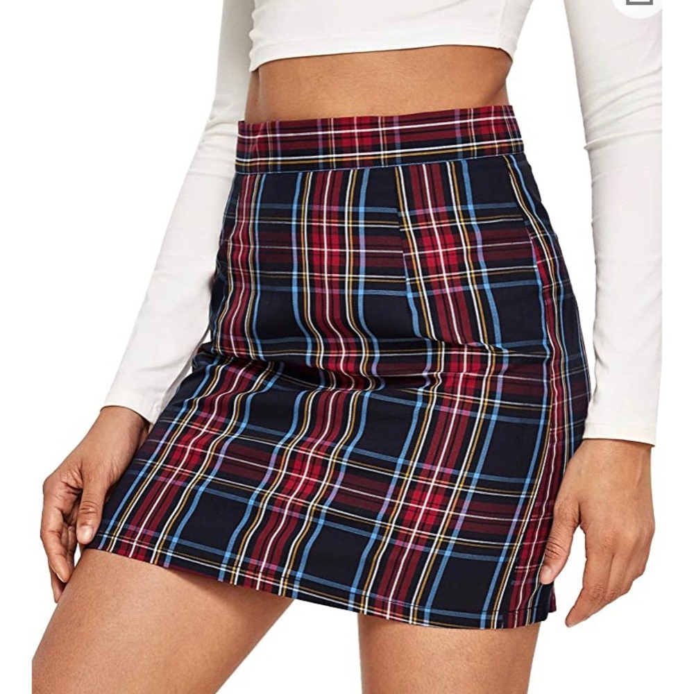 Make me chic women’s plaid skirt